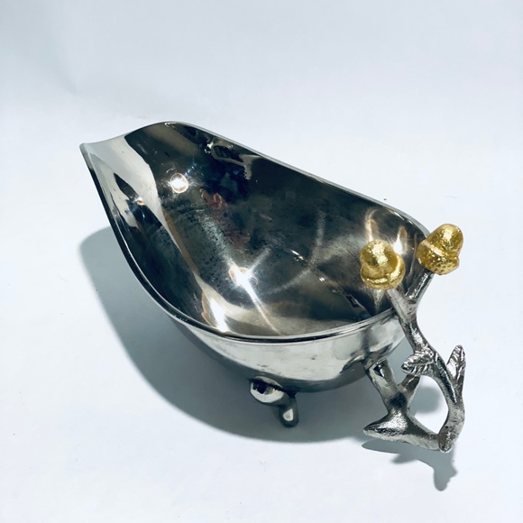 Silver & Gold metal gravy boat - Picture 2 of 8